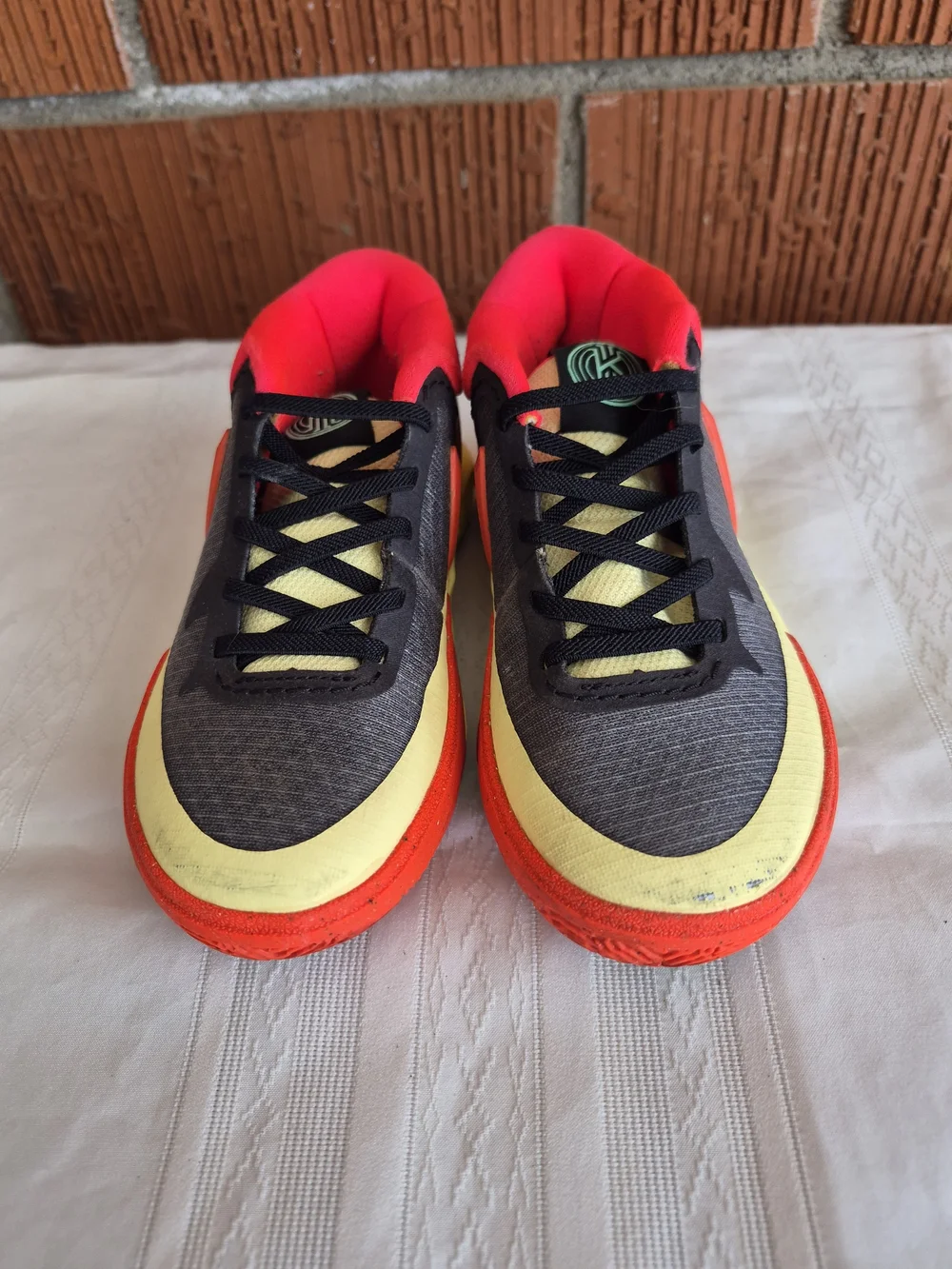 Nike Kids Gray Sneakers with Neon Pink, Yellow & Orange Accents